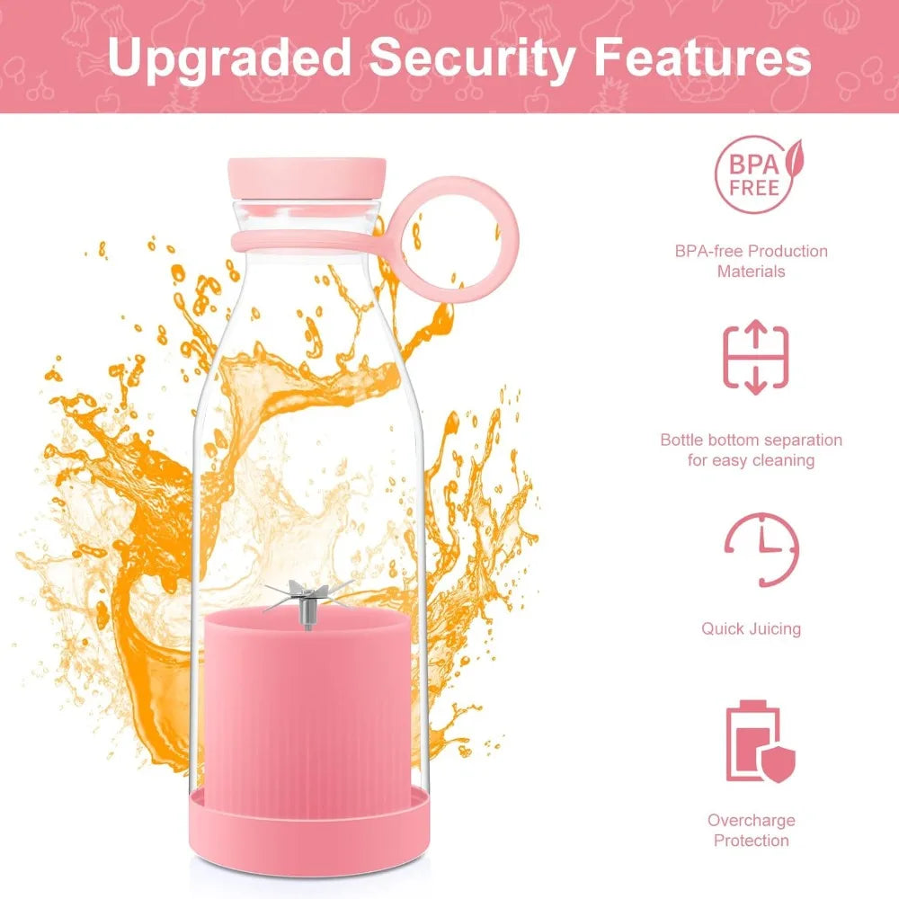 1Pc 420Ml Personal Size Blender, Portable Blender, Battery Operated USB Blender, Smoothies Blender Bottle Portable Juicer